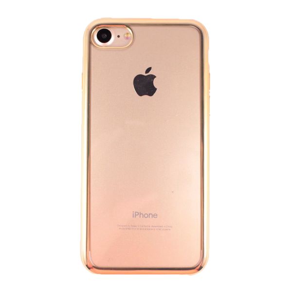 Чехол-накладка DK силикон с хром бортом для Apple iPhone 7 / 8 / SE 2 (gold) 05514-723 фото