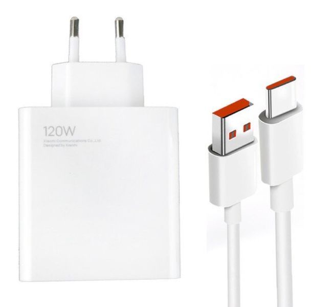 Зарядний пристрій + кабель 2 набори CDK Mi Turbo Charge/Hyper Charge 120 W USB для Xiaomi (016408) (white) 023088-162 фото