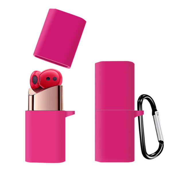 Чехол-накладка DK Silicone Candy Friendly с карабином для Huawei FreeBuds Lipstick (hot rose) 013553-358 фото