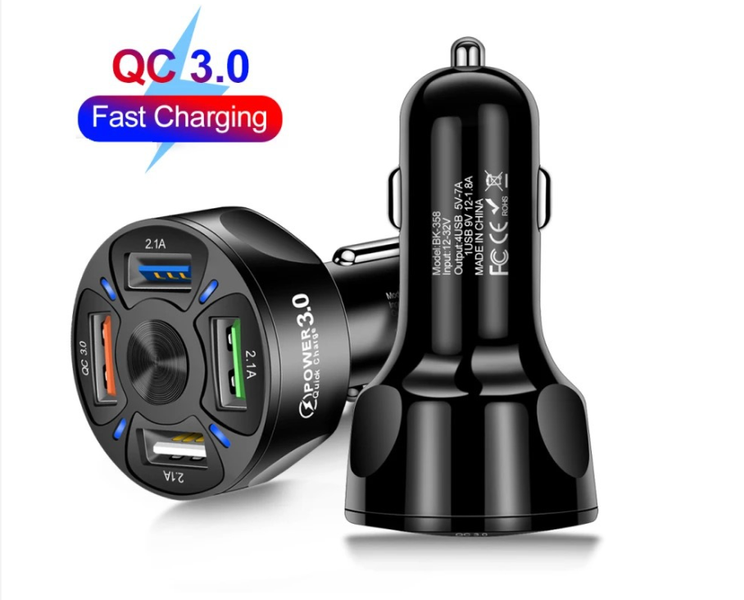 Автомобільний Зарядний Пристрій Qualcomm 4USB Quick Charge 3.0 35W (BK-358) (black) 011683-115 фото