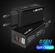 Зарядний пристрій Travel Charger GaN PD+QC3.0 65 W USB / Type-C (BK378) (black) 014505-115 фото 4