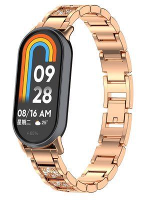 Ремешок CDK для Xiaomi Mi Smart Band 9 | Metal Band Fitlink Diamond (016444) (rose gold) 018004-229 фото