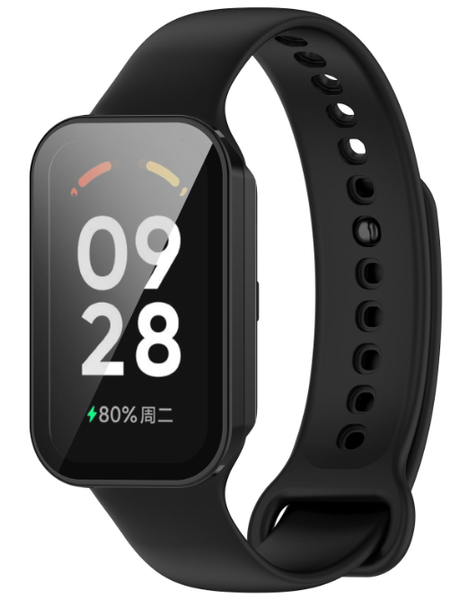 Чехол-накладка CDK Пластик Gloss Glass Full Cover для Xiaomi Mi Band 8 Active (015558) (black) 017153-124 фото