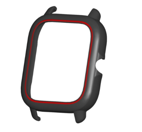 Чехол-бампер DK Пластик Line для Xiaomi Amazfit GTS 3 (black / red) 014470-963 фото