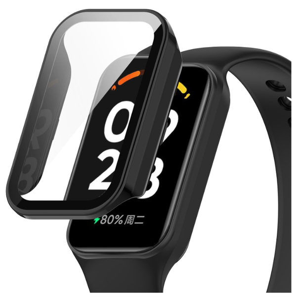 Чехол-накладка CDK Пластик Gloss Glass Full Cover для Xiaomi Mi Band 8 Active (015558) (black) 017153-124 фото