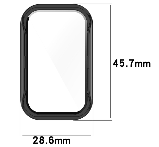 Чехол-накладка CDK Пластик Gloss Glass Full Cover для Xiaomi Mi Band 8 Active (015558) (black) 017153-124 фото