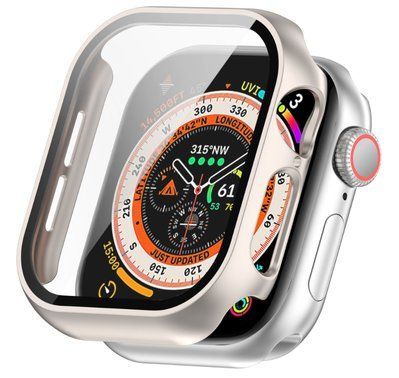 Чехол-накладка DK для Apple Watch 42mm (Series 10/11) | Пластик Soft-Touch Glass Full Cover (018481) (starlight) 018481-048 фото
