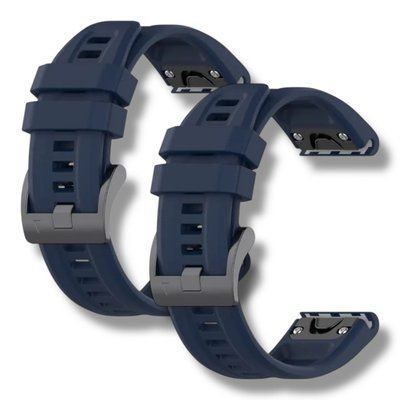 Ремінець 2шт CDK для Garmin Fenix 7 | 22mm Silicone Sport Band Classic (015189) (dark blue) 020818-132 фото