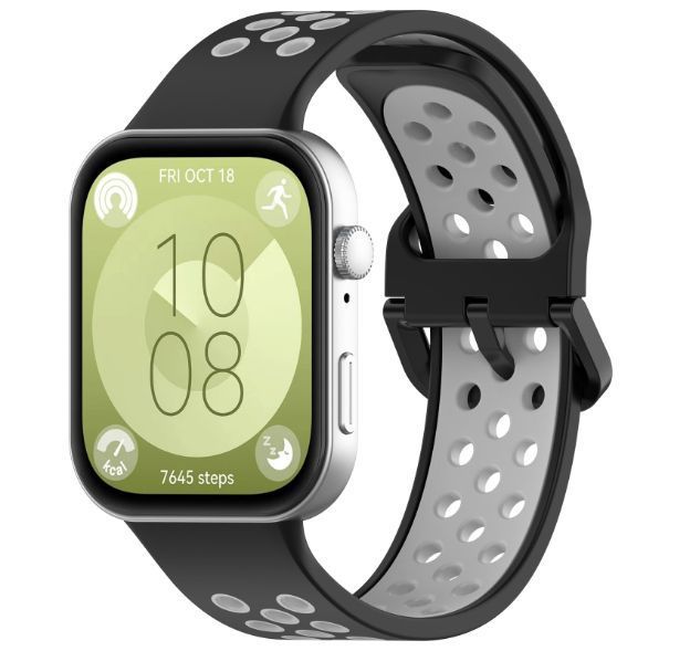 Ремінець CDK для Huawei Watch Fit 4 | Silicone Sport Band Nike (017791) (black / grey) 020995-960 фото