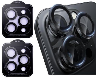 Захисне скло на камеру 2шт CDK для Apple iPhone 16 Pro | Lens Metal Ring Eagle Eye (018409) (black) 019608-062 фото