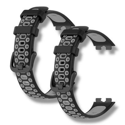 Ремешок 2шт CDK для Huawei Band 8 / 9 | Silicone Sport Band Nike (016452) (black / grey) 021830-960 фото