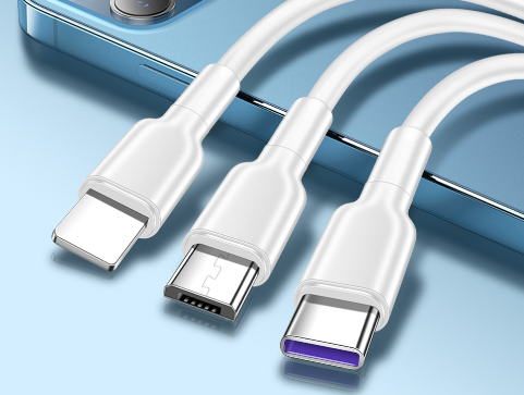 Кабель DK Super Fast Charging Data Cabel 5A 1.2m USB на MicroUSB / Lightning / Type-C (white) 015465-407 фото