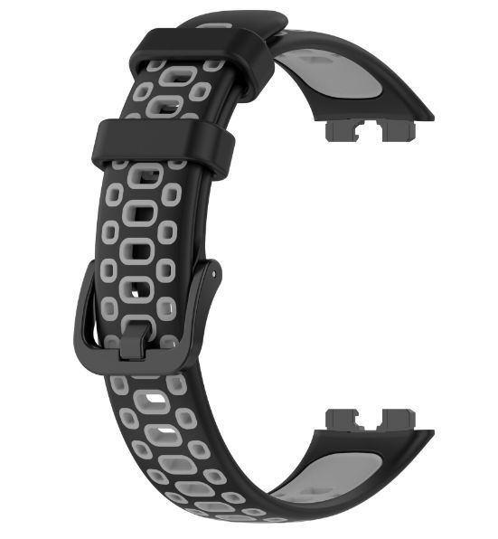 Ремешок 2шт CDK для Huawei Band 8 / 9 | Silicone Sport Band Nike (016452) (black / grey) 021830-960 фото