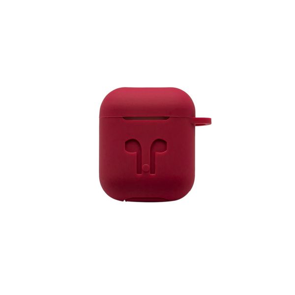 Чехол-накладка DK силикон Candy c карабином и шнурком для Apple AirPods (red) 07058-757 фото