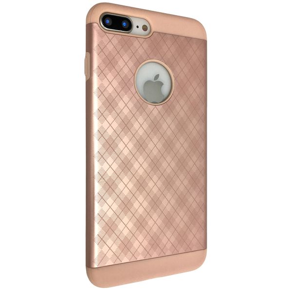 Чехол-накладка DK силикон с металл крышкой Ромб для Apple iPhone 7 Plus / 8 Plus (rose gold) 04454 фото