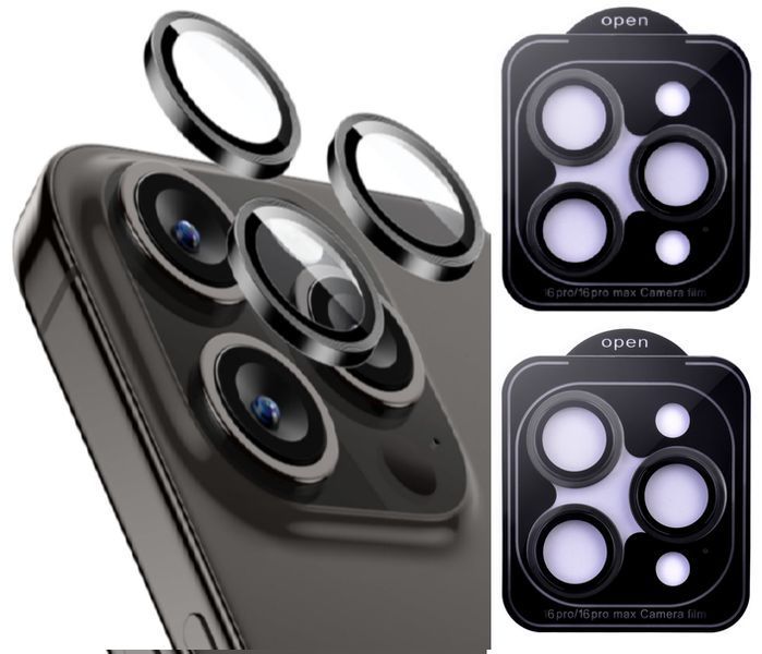 Защитное стекло на камеру 2шт CDK для Apple iPhone 16 Pro | Lens Metal Ring Eagle Eye (018409) (black) 019608-062 фото