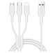 Кабель DK Super Fast Charging Data Cabel 5A 1.2m USB на MicroUSB / Lightning / Type-C (white) 015465-407 фото 1