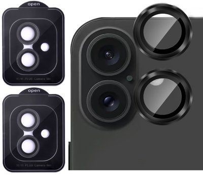 Защитное стекло 2шт CDK для Apple iPhone 16 Plus | на камеру Lens Metal Ring Eagle Eye (018465) (black) 019607-062 фото