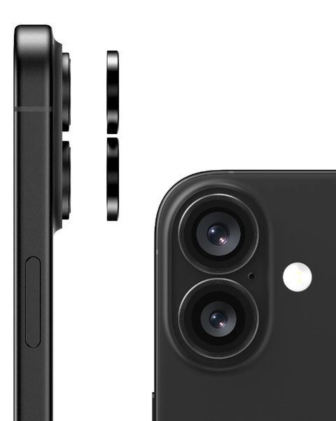 Защитное стекло 2шт CDK для Apple iPhone 16 Plus | на камеру Lens Metal Ring Eagle Eye (018465) (black) 019607-062 фото