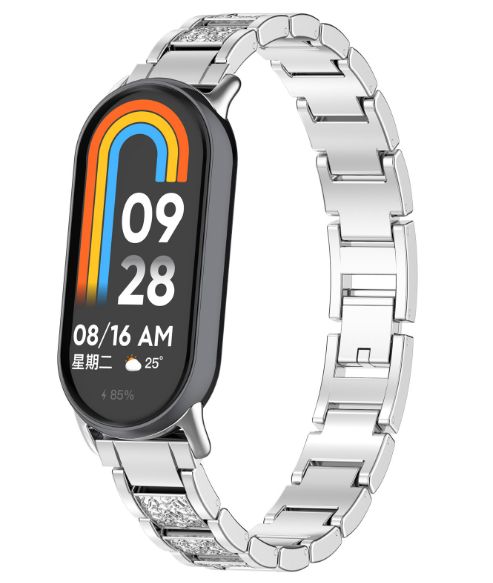 Ремешок CDK для Xiaomi Mi Smart Band 9 | Metal Band Fitlink Diamond (016444) (silver) 018004-227 фото