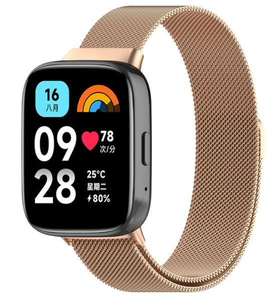 Ремешок DK Metal Milanese Loop Magnetic для Xiaomi Redmi Watch 3 Active / 3 Lite (rose gold) 017320-229 фото