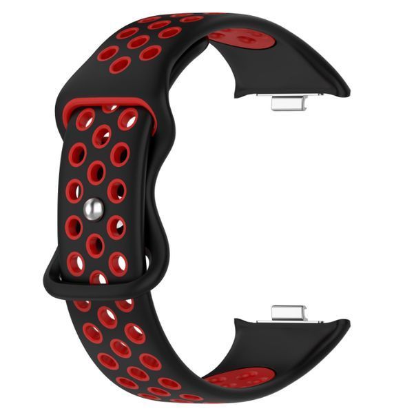 Ремешок 2шт CDK для Xiaomi Mi Smart Band 9 Pro | Silicone Sport Band Nike (017600) (black / red) 022134-963 фото