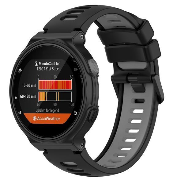 Ремешок CDK для Garmin Approach S5 | Silicone Double Color Sport Band Classic (022055) (black / grey) 022261-960 фото
