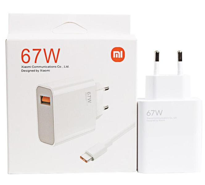 Зарядний пристрій + кабель Mi Turbo Charge 67W USB Power Adapter для Xiaomi (white) 015798-162 фото