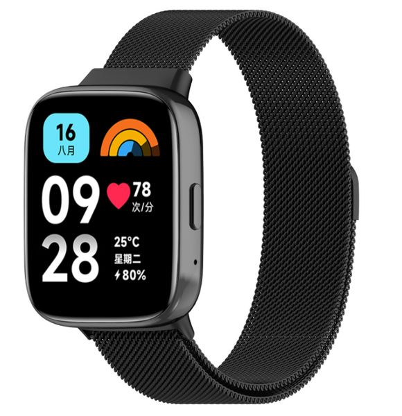 Ремінець DK Metal Milanese Loop Magnetic для Xiaomi Redmi Watch 3 Active / 3 Lite (black) 017320-124 фото