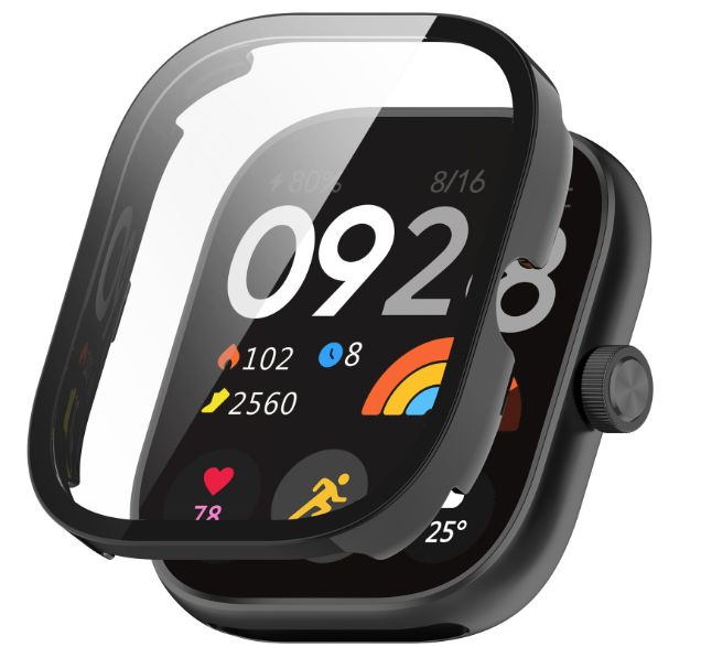 Чехол-накладка DK Пластик Gloss Glass Full Cover для Xiaomi Redmi Watch 4 (black) 017579-124 фото