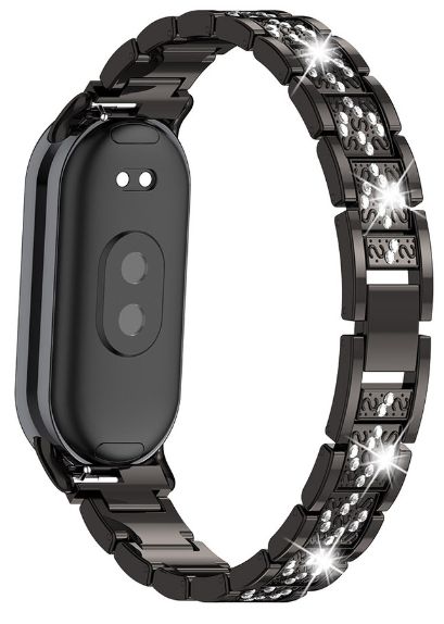 Ремешок CDK для Xiaomi Mi Smart Band 9 | Metal Band Fitlink Diamond (016444) (black) 018004-124 фото