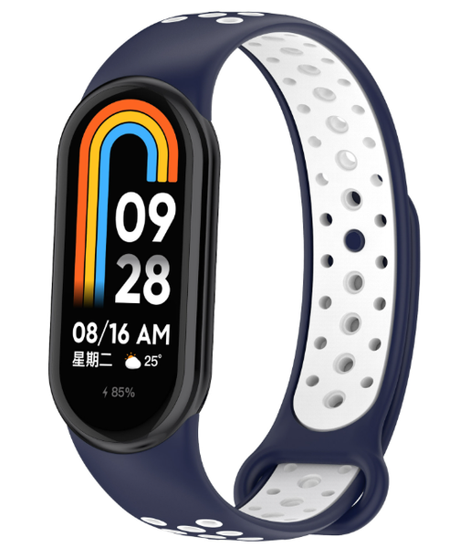 Ремешок DK Silicone Sport Band Nike для Xiaomi Mi Band 8 (blue / white) 015815-064 фото