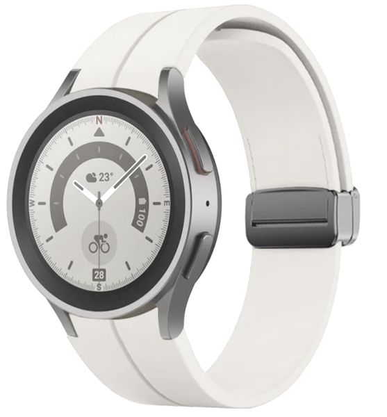 Ремінець CDK Silicone Sport Magnetic "S" для Samsung Watch6 Classic (R960 / R965) 47mm (015835) (white / black) 016373-085 фото