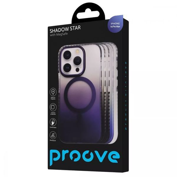 Чохол-накладка Proove для Apple iPhone 16 Pro | Shadow Star Magnetic Ring (black) 021670-076 фото