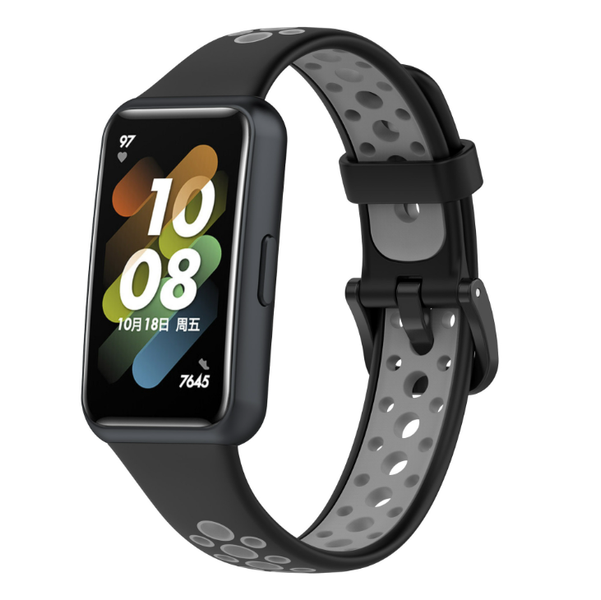 Ремінець DK Silicone Sport Band Nike для Huawei Band 7 (black / grey) 014528-960 фото