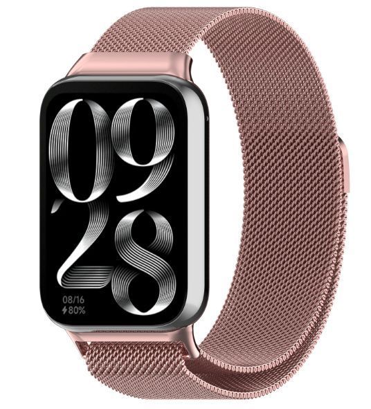 Ремешок 2шт DK для Xiaomi Mi Band 8 Pro | Metal Milanese Loop Magnetic (017123) (pink rose) 022310-328 фото