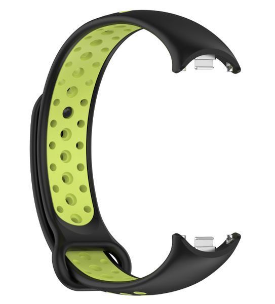 Ремінець 2 шт CDK для Xiaomi Mi Smart Band 9 | Silicone Sport Band Nike (015815) (black/green) 022267-962 фото