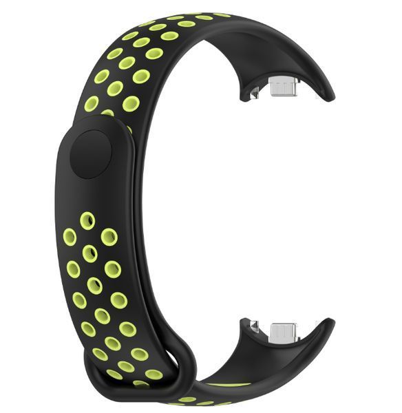 Ремінець 2 шт CDK для Xiaomi Mi Smart Band 9 | Silicone Sport Band Nike (015815) (black/green) 022267-962 фото