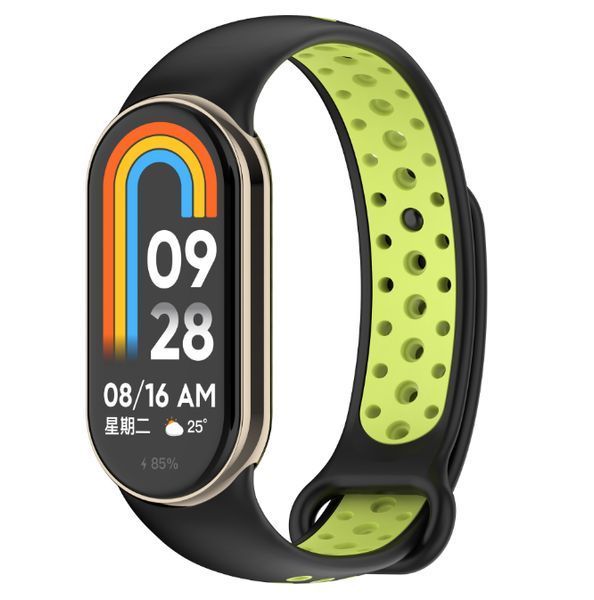 Ремінець 2 шт CDK для Xiaomi Mi Smart Band 9 | Silicone Sport Band Nike (015815) (black/green) 022267-962 фото