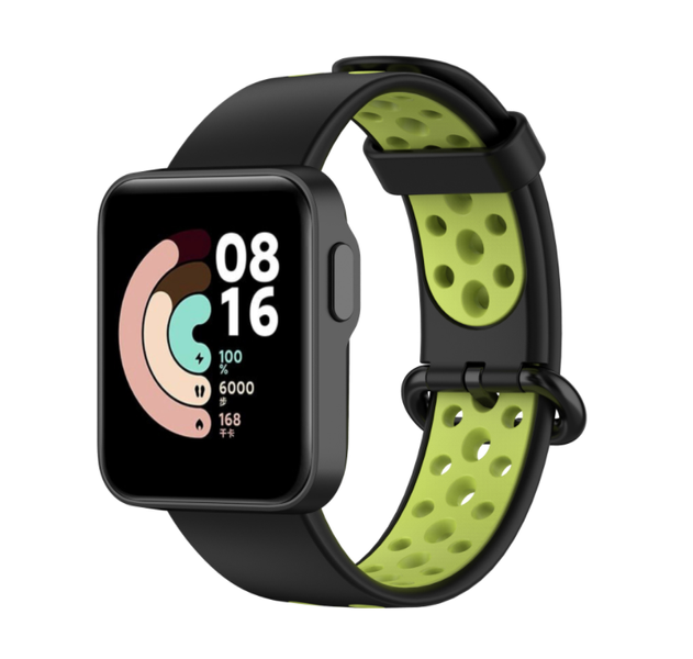 Ремешок DK Silicone Sport Band Nike для Xiaomi Mi Watch Lite (012954) (black / green) 012954-962 фото