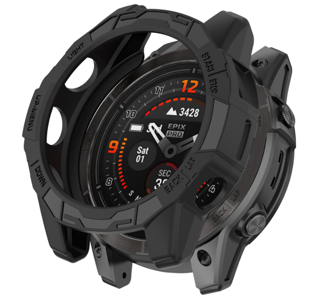 Чехол-бампер DK Силикон Outlines для Garmin Fenix 7X (016387) (black) 016387-124 фото