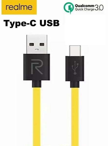 Кабель Data Cable Fast Charging 27W / 3A 1m USB на Type-C / USB-C для Realme (yellow) 013134-011 фото