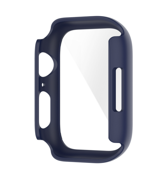 Чехол-накладка DK Пластик Soft-Touch Glass Full Cover для Apple Watch 45mm (dark blue) 013559-132 фото