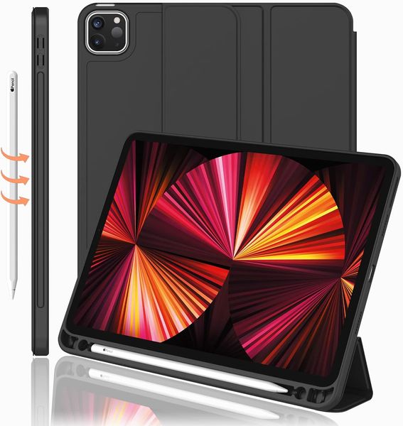 Чохол-книжка шкіра силікон Smart Cover Слот під Стилус для Apple iPad Pro 12.9" (4 gen) (2020) (black) 011191-080 фото
