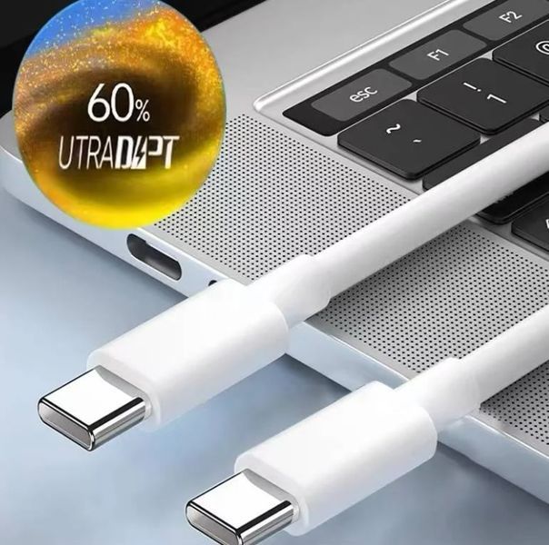 Кабель 2шт CDK Data Cable UltraDART/ SuperVOOC/Warp/150W/240W/10A 1m Type-C на Type-C (OEM) (017260) (white) 023082-407 фото