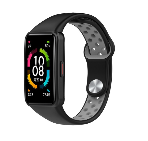 Ремінець CDK Silicone Sport Band Nike для Huawei Band 6 (012812) (black / grey) 012813-960 фото