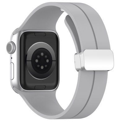 Ремешок CDK для Apple Watch 40mm (Series SE1 / SE2 / SE3) | Silicone Sport Magnetic (017247) (grey / silver) 022199-075 фото