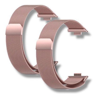 Ремінець 2 шт CDK для Huawei Watch Fit 4 | Metal Milanese Loop Magnetic (017793) (pink rose) 021998-328 фото
