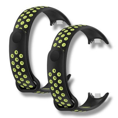 Ремінець 2 шт CDK для Xiaomi Mi Smart Band 8 | Silicone Sport Band Nike (015815) (black/green) 022265-962 фото