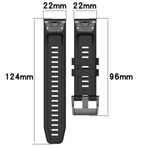 Ремінець CDK для Garmin Epix Pro (Gen 2) 47mm | 22mm Silicone Sport Band Classic (015189) (black) 018140-124 фото